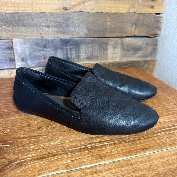 Birdies Shoes - Birdies Starling Leather Loafer Flat Women 12 Black Laser Cut‎ Slip On Shoe